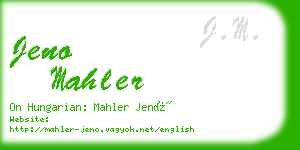 jeno mahler business card